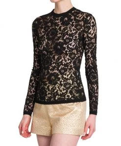 Valentino Long Sleeve Floral Lace Top -Valentino And AERIN unnamed file 100