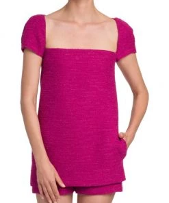 Valentino Short Sleeve Tweed Romper -Valentino And AERIN unnamed file 1007