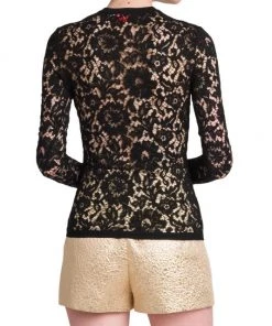 Valentino Long Sleeve Floral Lace Top -Valentino And AERIN unnamed file 101