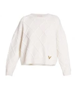 Valentino Crisscross & Logo-Embellished Sweater
