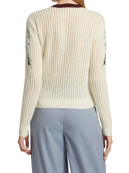 Valentino Floral-Embroidered Wool Pullover Sweater 6 Valentino Floral-Embroidered Wool Pullover Sweater - Image 4