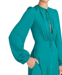 Valentino Pleated Silk Tieneck Dress -Valentino And AERIN unnamed file 1039