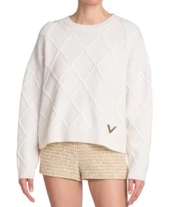 Valentino Crisscross & Logo-Embellished Sweater -Valentino And AERIN unnamed file 105