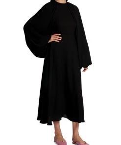 Valentino Puff-Sleeves Silk Georgette Midi Dress 10 Valentino Puff-Sleeves Silk Georgette Midi Dress -Valentino And AERIN unnamed file 1062