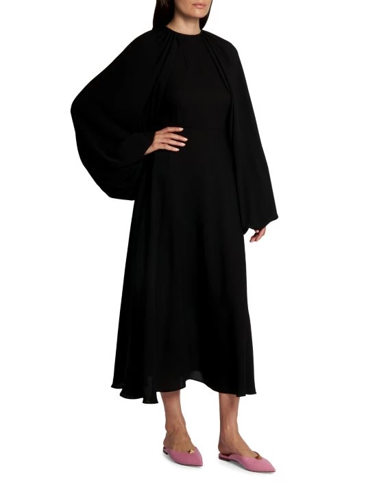 Valentino Puff-Sleeves Silk Georgette Midi Dress 5 Valentino Puff-Sleeves Silk Georgette Midi Dress - Image 4