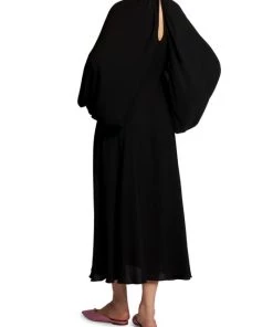 Valentino Puff-Sleeves Silk Georgette Midi Dress 11 Valentino Puff-Sleeves Silk Georgette Midi Dress -Valentino And AERIN unnamed file 1063