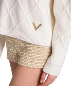 Valentino Crisscross & Logo-Embellished Sweater -Valentino And AERIN unnamed file 108