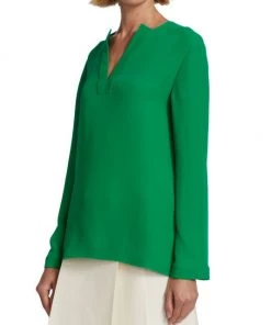 Valentino Cady Couture V-Neck Blouse -Valentino And AERIN unnamed file 112