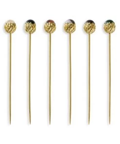 AERIN Martina 6-Piece Semi-Precious Gemstone Cocktail Pick Set