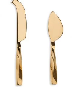 AERIN Set Of Two Leon Stainless Steel Cheese Knives