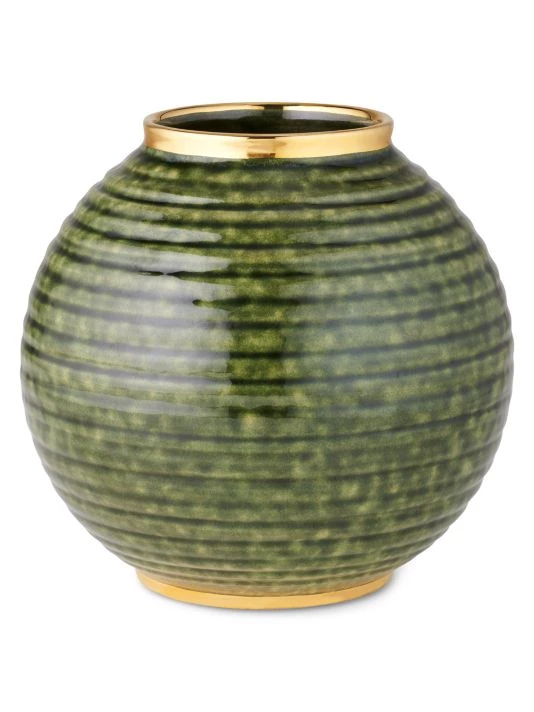 AERIN Calinda Round 10K Gold & Ceramic Vase 3 AERIN Calinda Round 10K Gold & Ceramic Vase