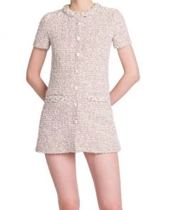 Valentino Tweed Geometric-Button & Crystal-Embellished Minidress -Valentino And AERIN unnamed file 136