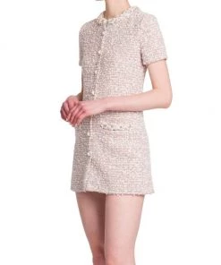 Valentino Tweed Geometric-Button & Crystal-Embellished Minidress -Valentino And AERIN unnamed file 137