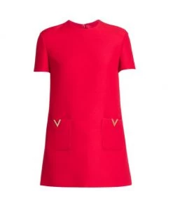 Valentino Logo-Embellished Crepe Minidress