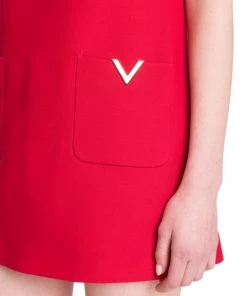 Valentino Logo-Embellished Crepe Minidress -Valentino And AERIN unnamed file 145