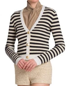 Valentino Striped Wool & Cashmere Cardigan -Valentino And AERIN unnamed file 154