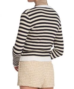 Valentino Striped Wool & Cashmere Cardigan -Valentino And AERIN unnamed file 155