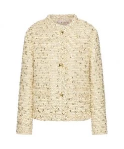 Valentino Sequin-Embroidered Tweed Jacket