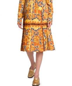 Valentino Pleated Logo-Print Midi-Skirt -Valentino And AERIN unnamed file 170