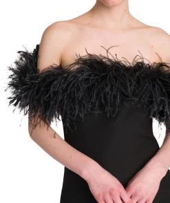 Valentino Feather-Embellished Off-The-Shoulder Minidress -Valentino And AERIN unnamed file 179