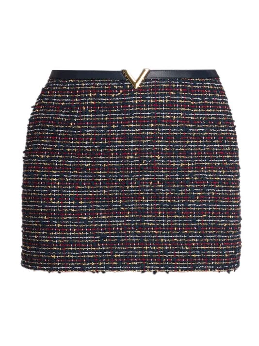 Valentino Tweed Metal-Logo Miniskirt 3 Valentino Tweed Metal-Logo Miniskirt