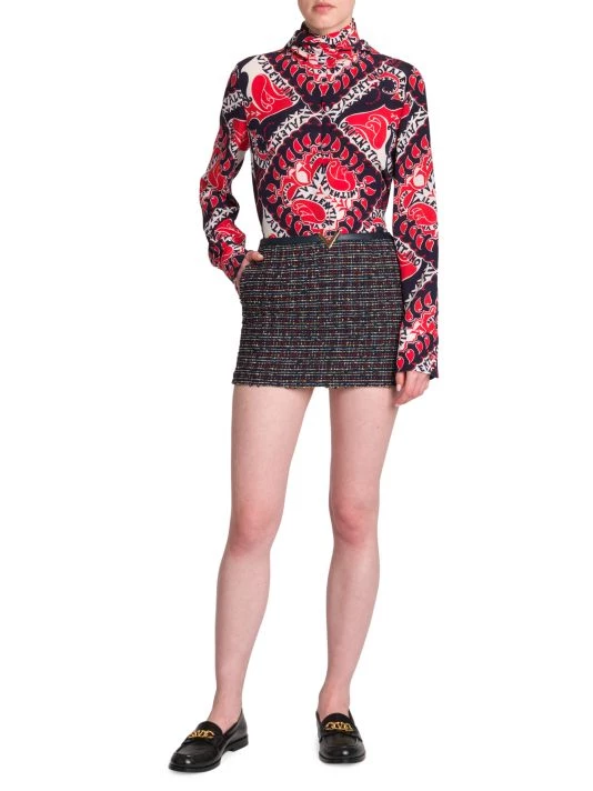 Valentino Tweed Metal-Logo Miniskirt 4 Valentino Tweed Metal-Logo Miniskirt - Image 2