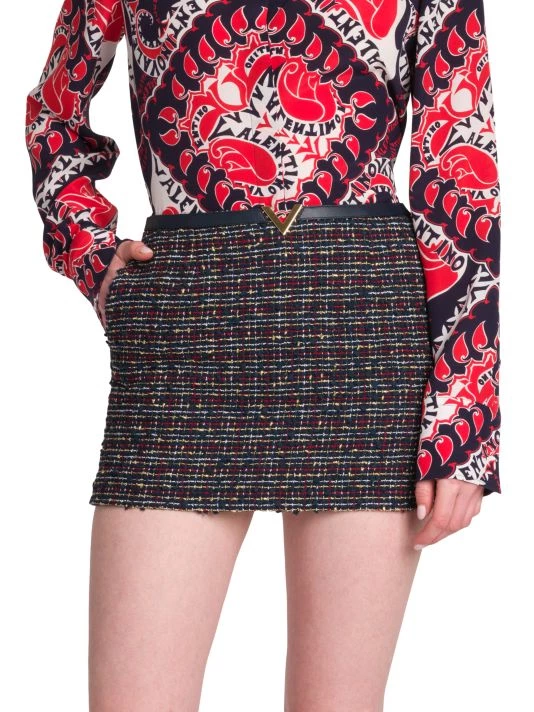 Valentino Tweed Metal-Logo Miniskirt 5 Valentino Tweed Metal-Logo Miniskirt - Image 3