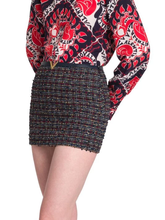 Valentino Tweed Metal-Logo Miniskirt 6 Valentino Tweed Metal-Logo Miniskirt - Image 4