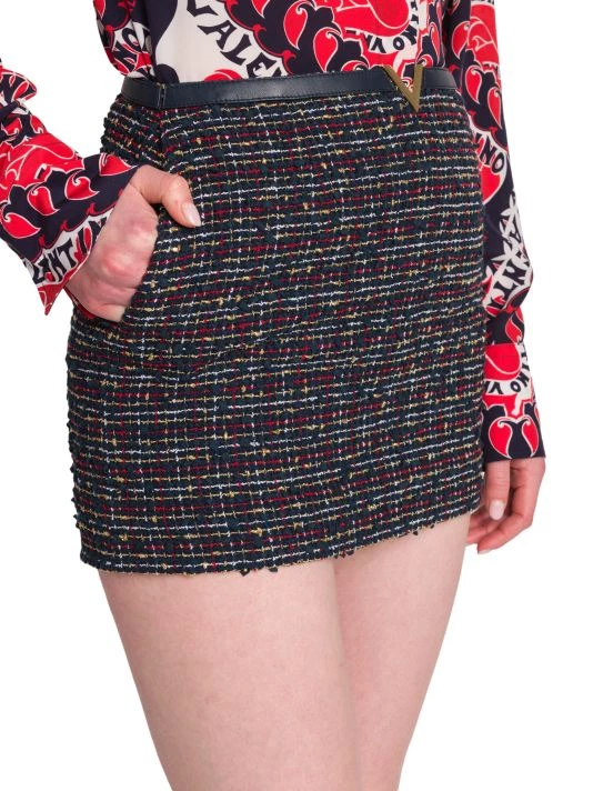 Valentino Tweed Metal-Logo Miniskirt 8 Valentino Tweed Metal-Logo Miniskirt - Image 6