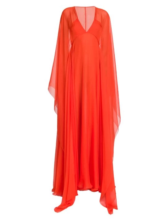 Valentino Sheer Cape Sleeve Gown 3 Valentino Sheer Cape Sleeve Gown