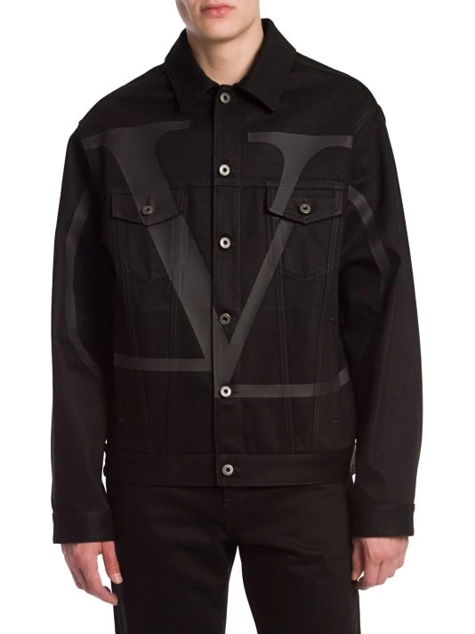 Valentino Logo Jean Jacket For Men 4 Valentino Logo Jean Jacket For Men - Image 3