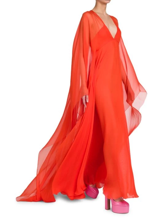 Valentino Sheer Cape Sleeve Gown 6 Valentino Sheer Cape Sleeve Gown - Image 4