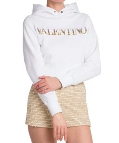 Valentino Cropped Sequin-Embroidered Logo Hoodie -Valentino And AERIN unnamed file 214