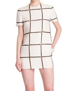 Valentino Semi-Sheer Bead-Embroidered Minidress -Valentino And AERIN unnamed file 219