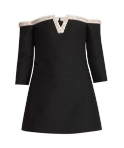 Valentino Bead-Embroidered Off-The-Shoulder Minidress