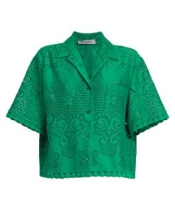 Valentino Openwork Button Down Shirt