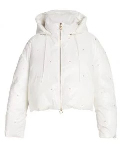 Valentino Studded Hooded Nylon Puffer Jacket