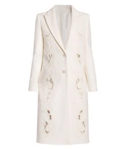 Valentino Long Floral-Embroidered Coat