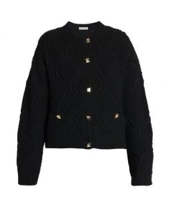 Valentino Boxy Virgin Wool & Cashmere Cardigan