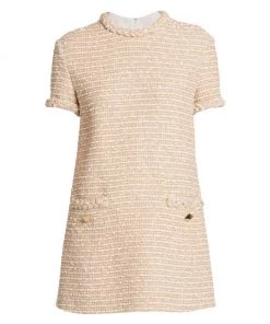 Valentino Tweed Button-Embellished Minidress
