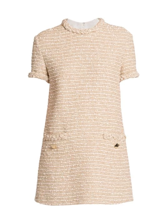 Valentino Tweed Button-Embellished Minidress 3 Valentino Tweed Button-Embellished Minidress