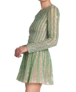 Valentino Striped Bead-Embroidered Minidress -Valentino And AERIN unnamed file 293