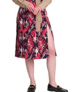 Valentino Printed Pleated Logo-Waist Skirt -Valentino And AERIN unnamed file 304