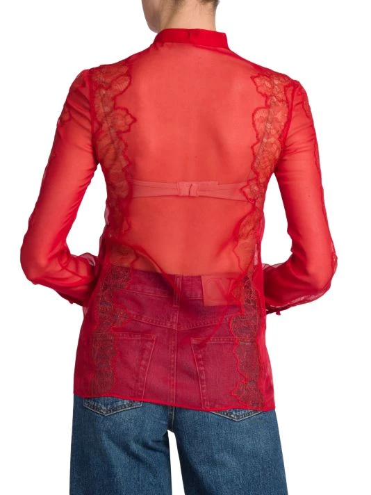 Valentino Floral-Lace & Tie-Neck Blouse 7 Valentino Floral-Lace & Tie-Neck Blouse - Image 5
