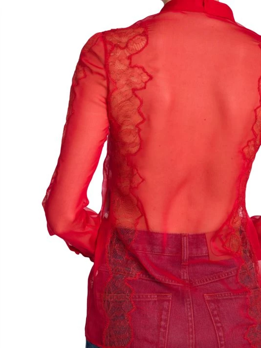 Valentino Floral-Lace & Tie-Neck Blouse 8 Valentino Floral-Lace & Tie-Neck Blouse - Image 6