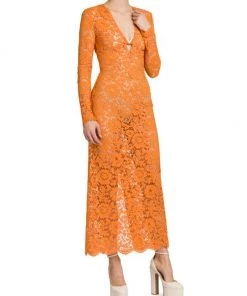 Valentino Lace V-Neck Midi-Dress -Valentino And AERIN unnamed file 334