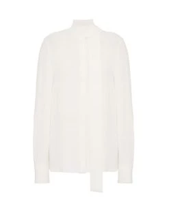 Valentino Silk Tie-Neck Blouse Red -Valentino And AERIN unnamed file 339