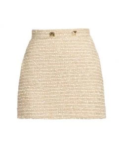 Valentino Tweed Studded Miniskirt