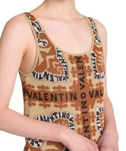 Valentino Sleeveless Intarsia-Knit Minidress -Valentino And AERIN unnamed file 359