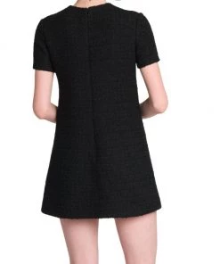 Valentino Button-Embellished Boucl&eacute;-Knit Minidress -Valentino And AERIN unnamed file 382